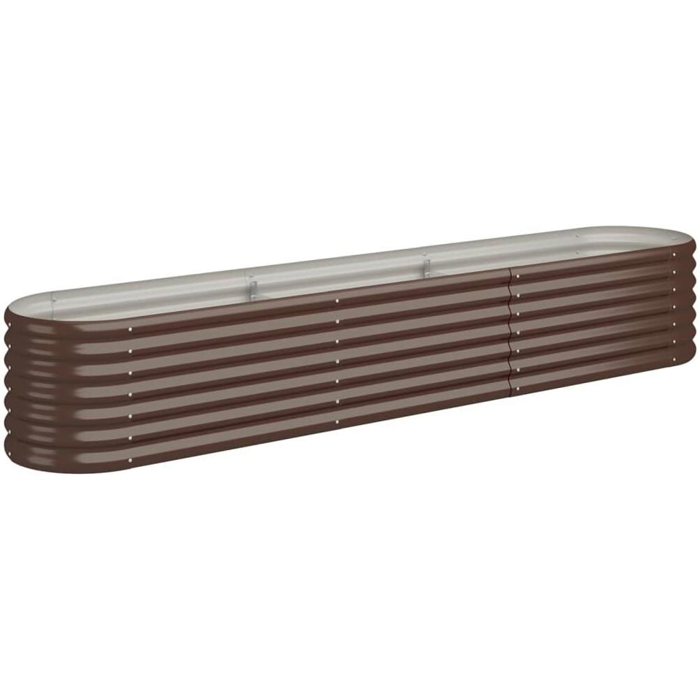 Vaso Giardino Acciaio Verniciato A Polvere 224x40x36 Cm Marrone - Foto 1