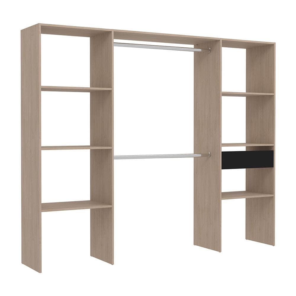 Elysee Armadio In Legno, 6 Ripiani, 1 Cassetto, 2 Armadi: 220x40x180 - Foto 1