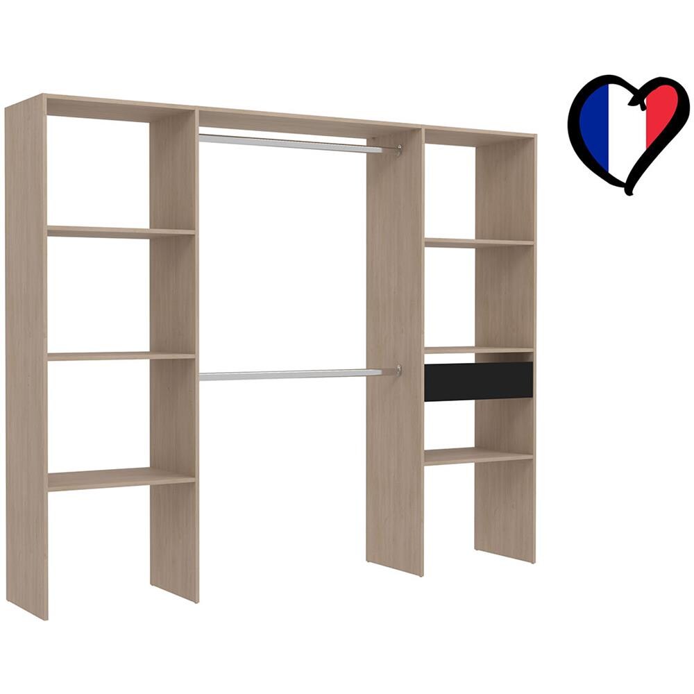 Elysee Armadio In Legno, 6 Ripiani, 1 Cassetto, 2 Armadi: 220x40x180 - Foto 2