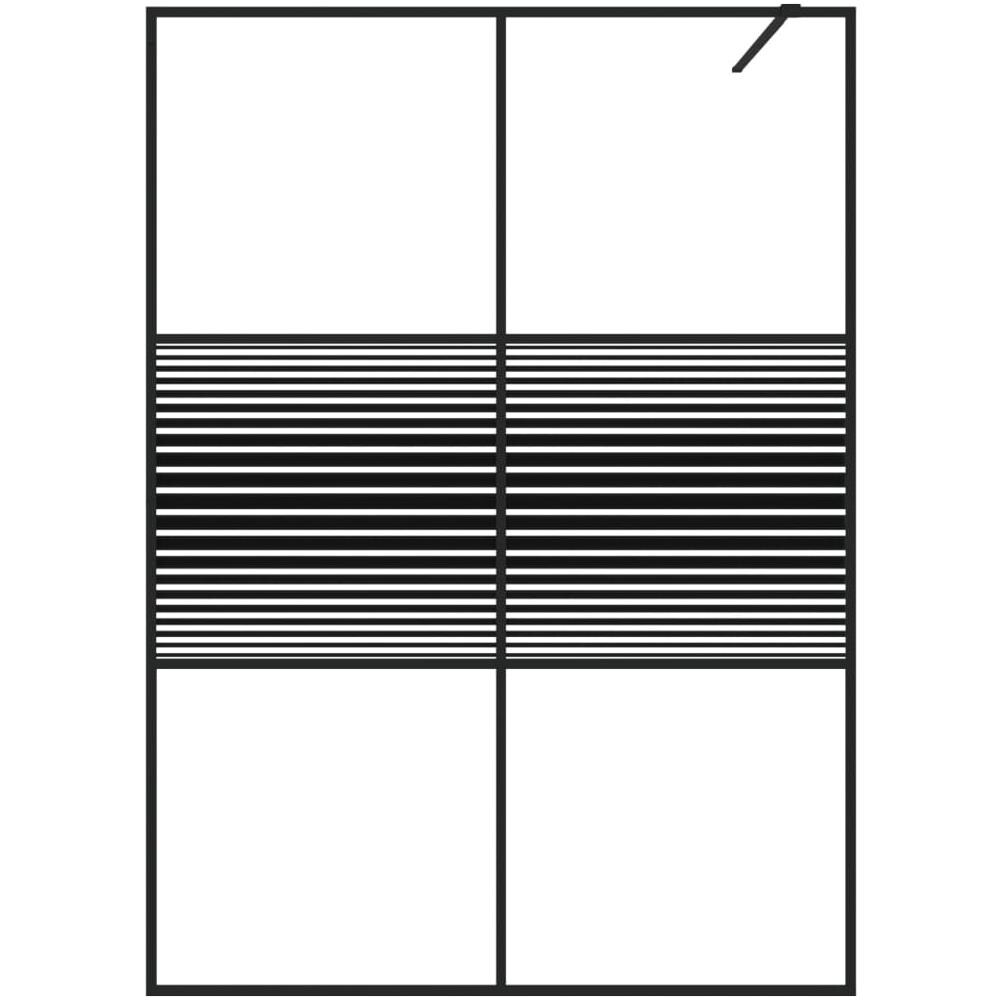 Parete Doccia Walk In Nero 140x195 Cm Vetro Trasparente Esg - Foto 3