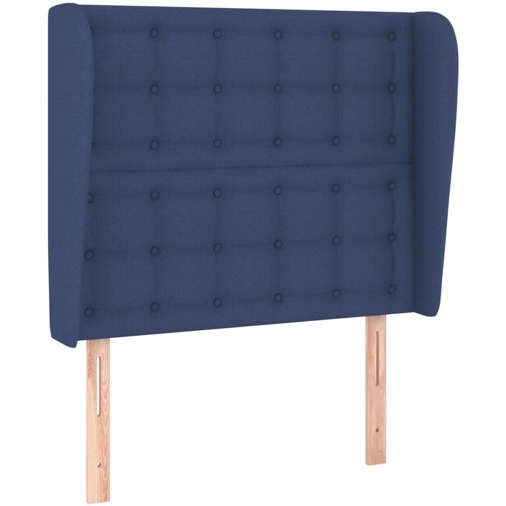 Testiera Ad Orecchio Blu 83x23x118/128 Cm In Tessuto - Foto 2