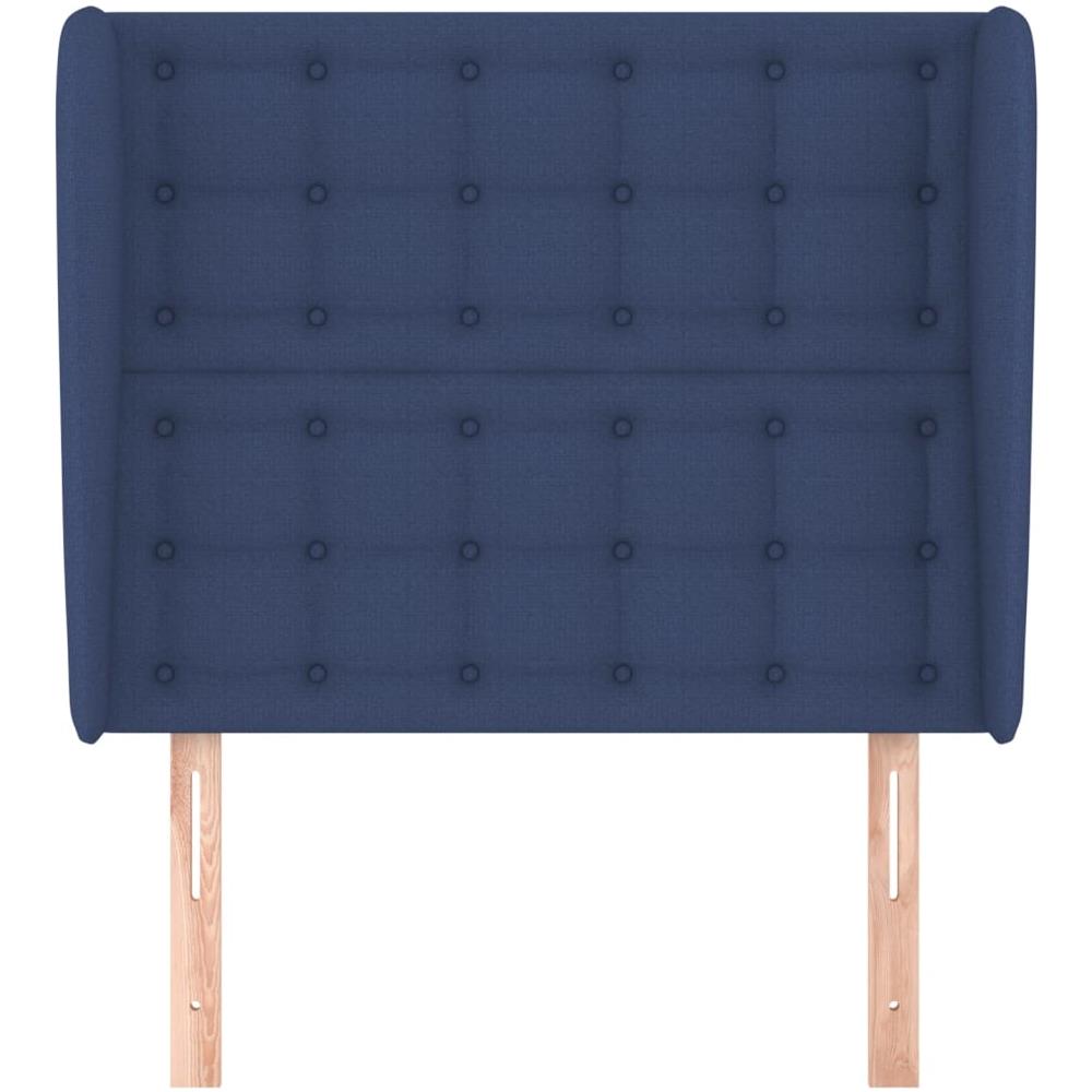 Testiera Ad Orecchio Blu 83x23x118/128 Cm In Tessuto - Foto 3