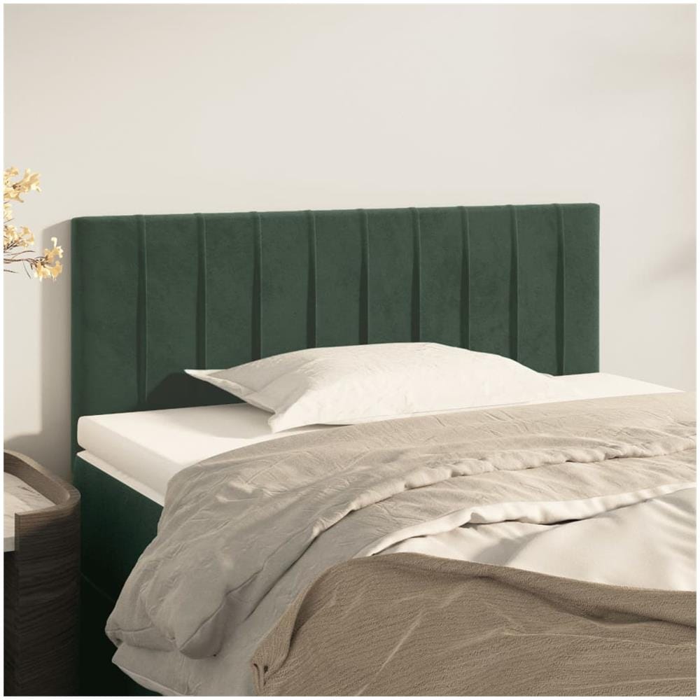Testiera Verde Scuro 100x5x78/88 Cm In Velluto - Foto 1