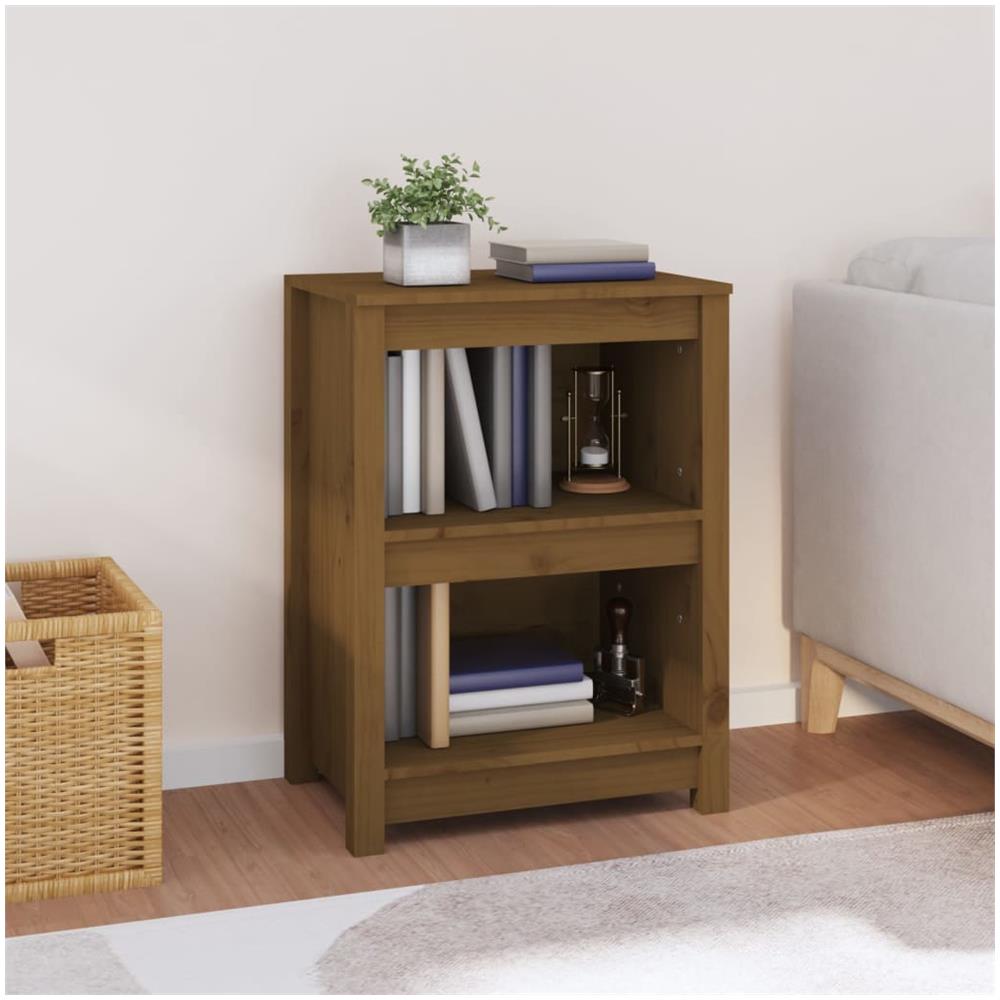 Libreria Marrone Miele 50x35x68 Cm In Legno Massello Di Pino - Foto 1
