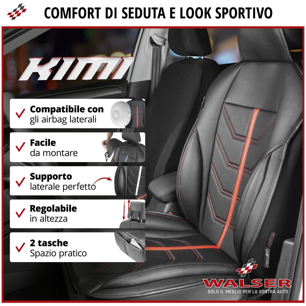 Coprisedili Auto Kimi Nero /rosso - Foto 2