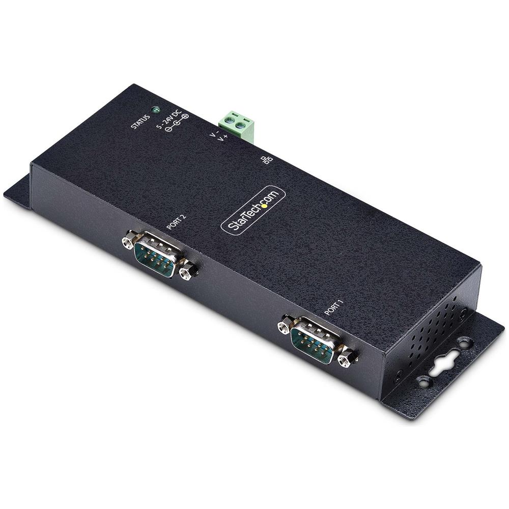 Adattatore da seriale a Ethernet a 2 porte, server di dispositivi seriali IP per dispositivi RS232 remoti, montaggio a parete /su guida DIN, metallo, convertitore seriale da RJ45 LAN a DB9, TAA - Foto 1