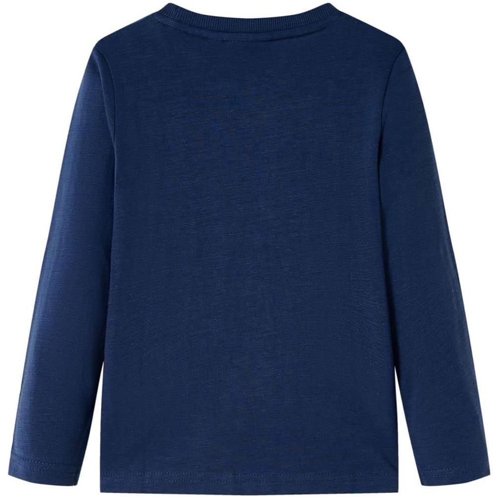 Maglietta Bambino Maniche Lunghe Blu Marino Mélange 104 - Foto 2