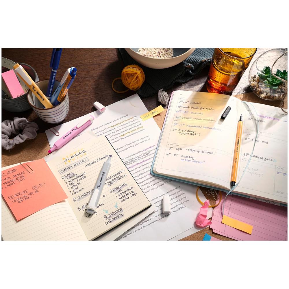 Pastel Collection - Set Creativo - 6 evidenziatori swing cool pastel, 3 fineliner point 88, 3 pointMax, 1 righello stencil - Foto 8