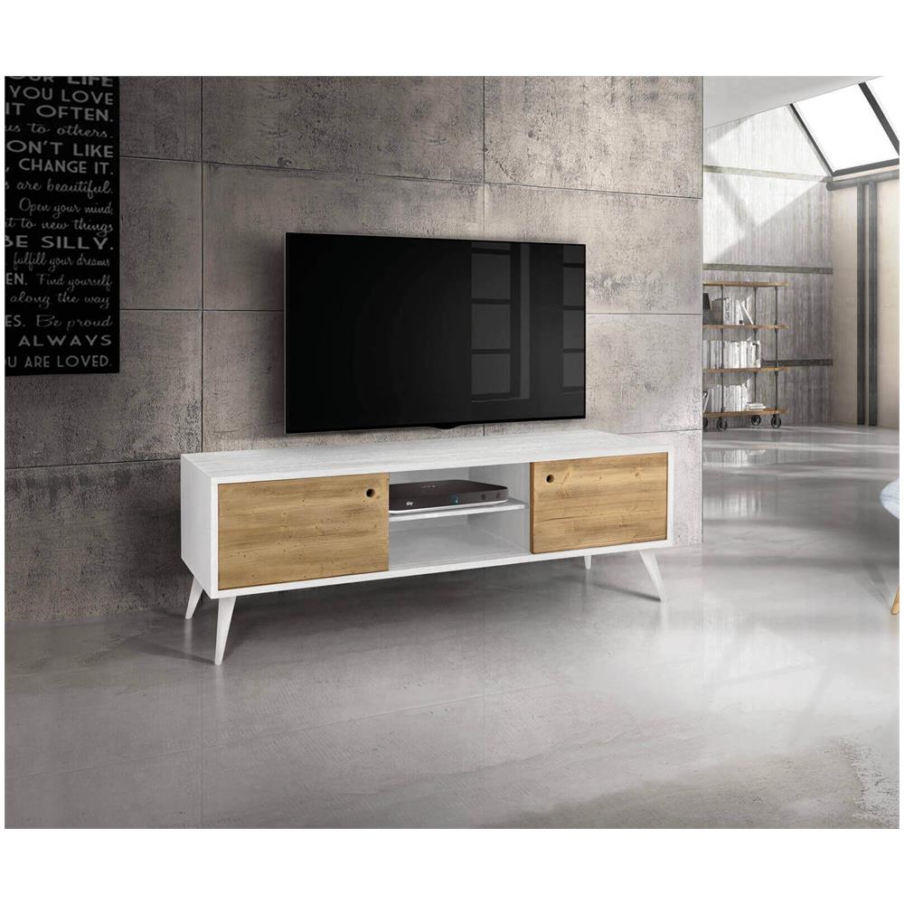 Brody - Mobile Porta Tv Moderno In Abete Spazzolato Naturale - Foto 2