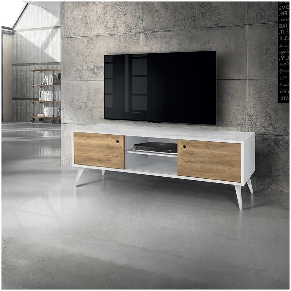 Brody - Mobile Porta Tv Moderno In Abete Spazzolato Naturale - Foto 3