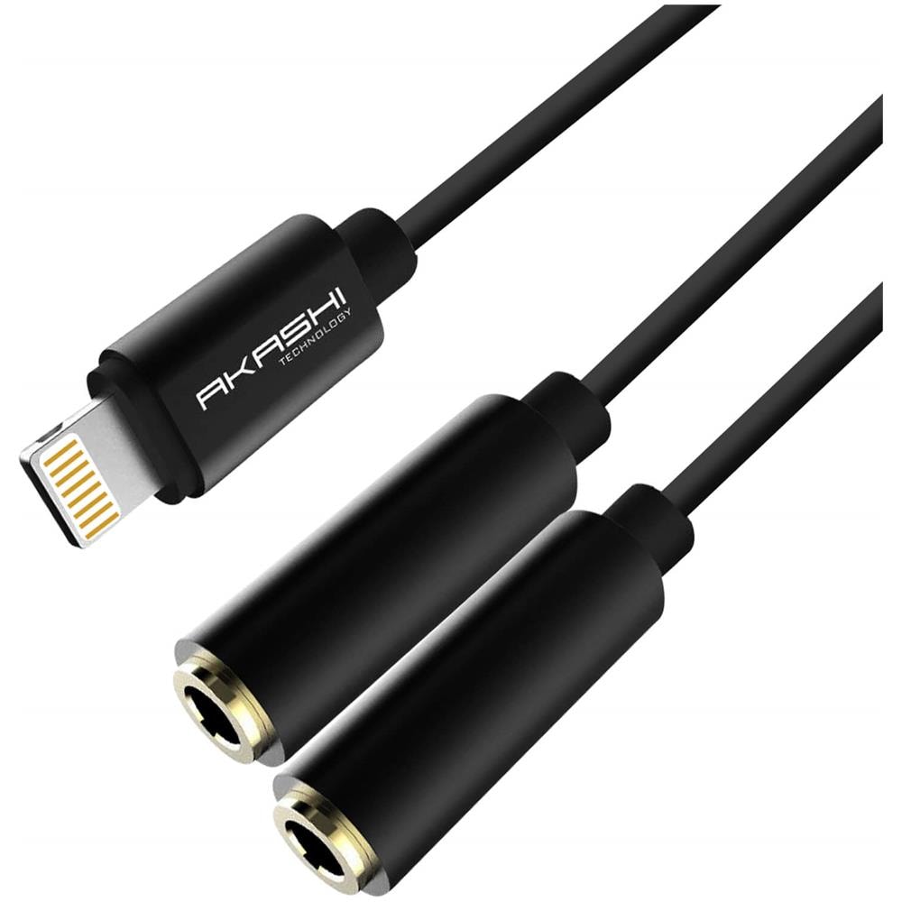 Adattatore Audio Lightning Verso 2x Ingresso Jack 3.5mm Compatto Nero - Foto 5