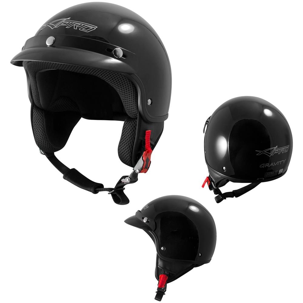 Casco Demi Jet Scooter Moto Omologato Ece 22 05 Frontino Sonicmoto Nero S - Foto 1