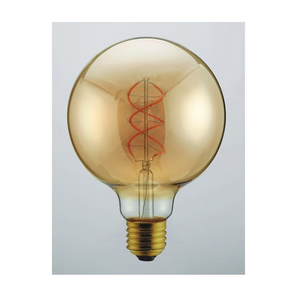 Lampadina Maxi Curved Gold, Decorativa, Con Filamento A Spirale, Oro In Vetro, 12,5 X 12,5 X 17,5 Cm, 1 X E27, 5w, 250lm, 2000k, 240v - Foto 1