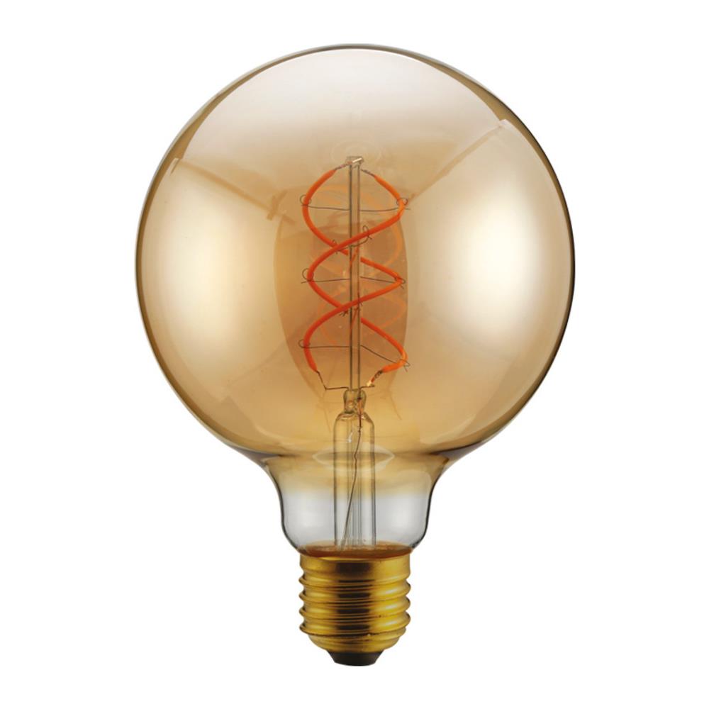 Lampadina Maxi Curved Gold, Decorativa, Con Filamento A Spirale, Oro In Vetro, 12,5 X 12,5 X 17,5 Cm, 1 X E27, 5w, 250lm, 2000k, 240v - Foto 5