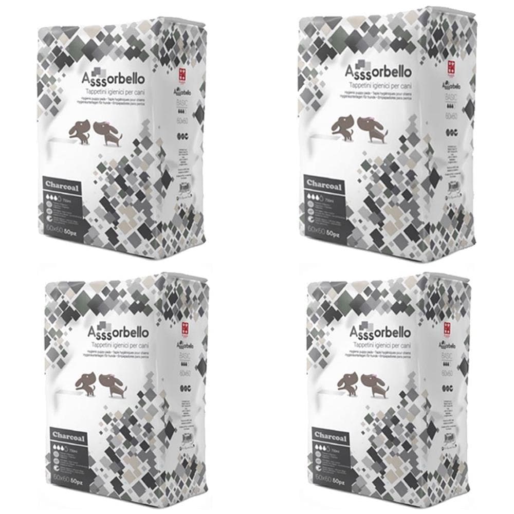 Multipack 4 Confezioni Assorbello Tappetini Igienici Carbone Attivo Charcoal Per Cani 60x90 - Foto 1