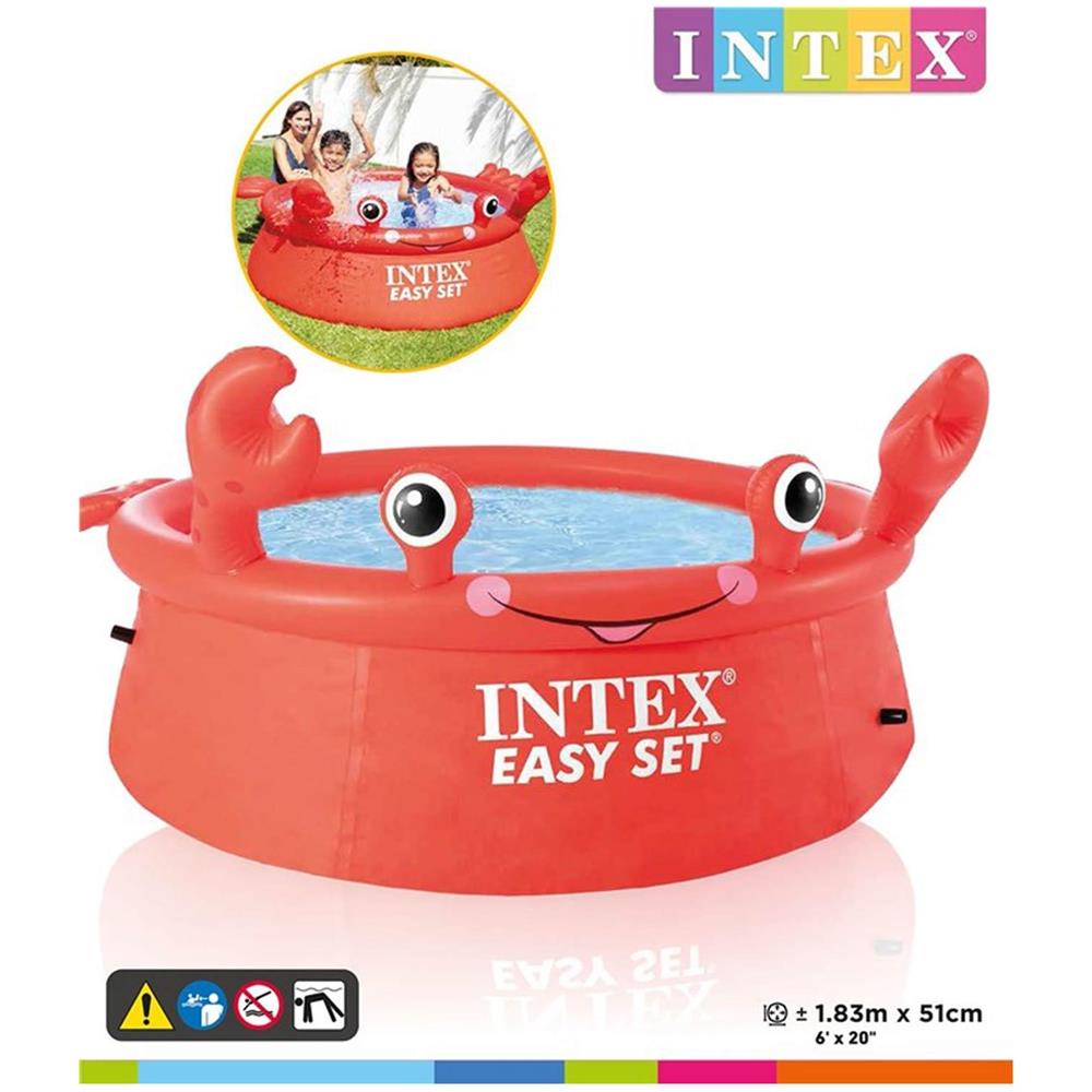 Happy Crab Easy Set Pool Piscina gonfiabile Rotondo 880 L Rosso - Foto 2
