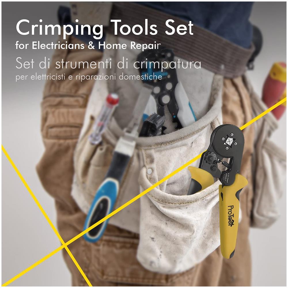 Pinza Crimpatrice E 1200 Capicorda, Kit Elettricista Professionale, Terminale Isolato 0.25-10 Mm², Crimpare Puntalini Elettrici, Connettori Del Cavo, Manico Ergonomico, Materiale Metallico Rinforzato - Foto 7