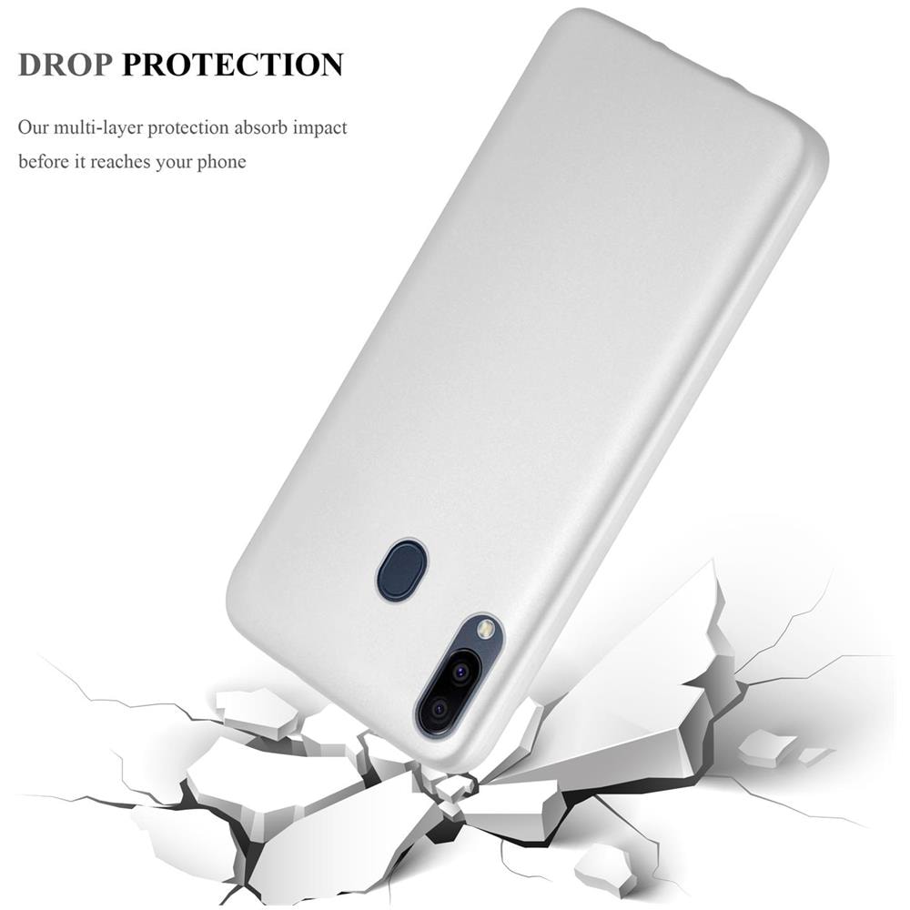 Custodia Compatibile Con Samsung Galaxy M20 In Argento Metallico - Coperchio Protettivo In Silicone Tpu Flessibile - Foto 6