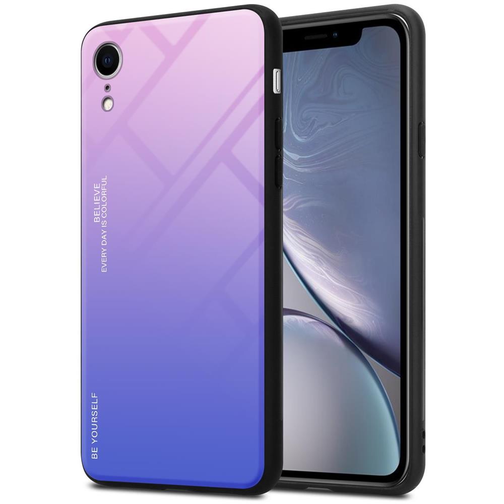 Cadorabo Custodia Compatibile Con Apple Iphone Xr In Rosa - Blu - Coperchio Protettivo Bicolore In Vetro Temperato E Silicone Tpu - Foto 1