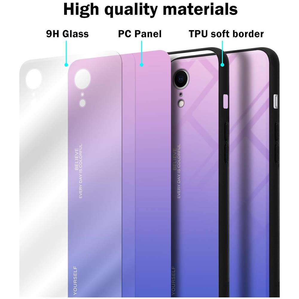 Cadorabo Custodia Compatibile Con Apple Iphone Xr In Rosa - Blu - Coperchio Protettivo Bicolore In Vetro Temperato E Silicone Tpu - Foto 7