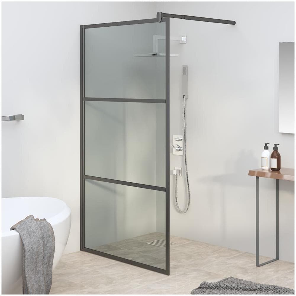 Parete Doccia Walk In 115x195 Cm In Vetro Scuro Esg Nero - Foto 1