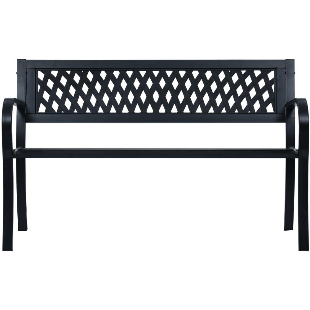 Panca da Giardino Nera 120 cm Acciaio - Foto 2