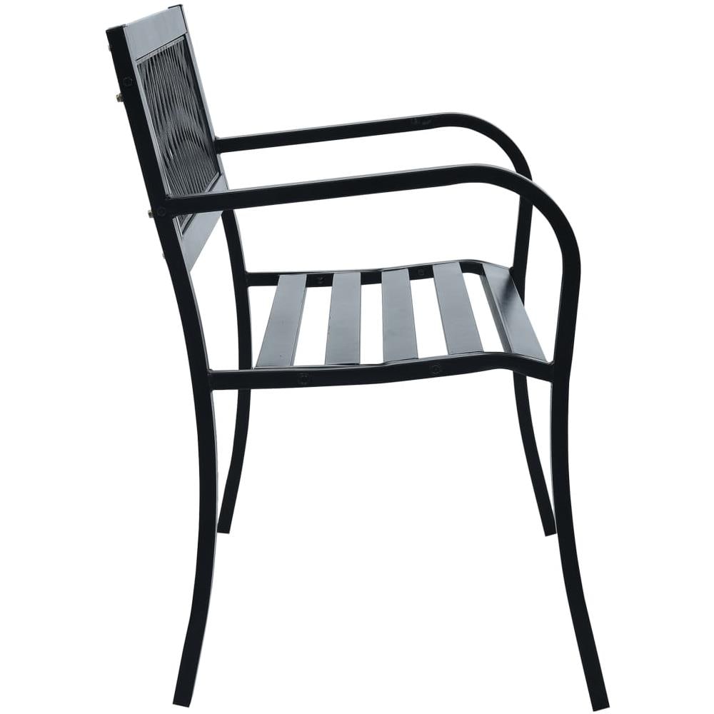 Panca da Giardino Nera 120 cm Acciaio - Foto 3