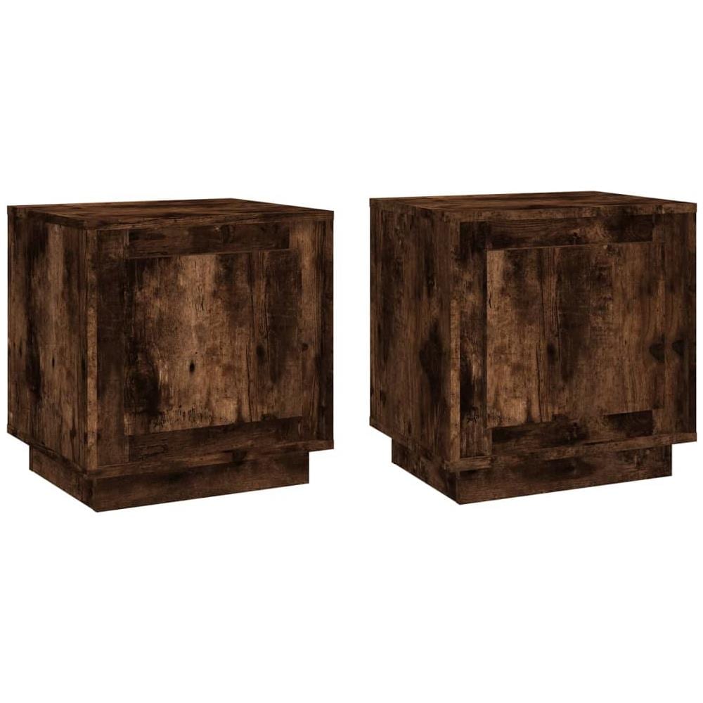 Comodini 2 Pz Rovere Fumo 44x35x45 Cm In Legno Multistrato - Foto 1