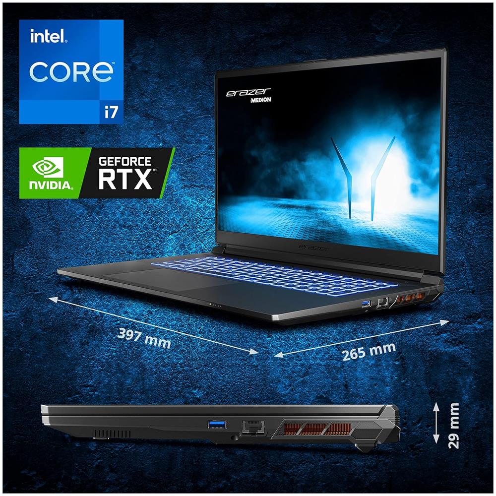 Notebook Erazer Scout E 20 Monitor 17,3" Full HD Intel Core i5-13420H Ram 16 GB SSD 512 GB Nvidia Geforce RTX 4050 6GB 1xUSB 20 Windows 11 Home - Foto 2