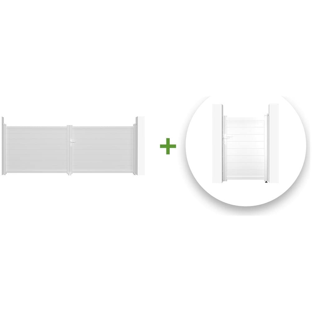 Pack Cancello Battente Eiger 400b140 + Cancello Eiger 100p140 Bianco - Foto 1