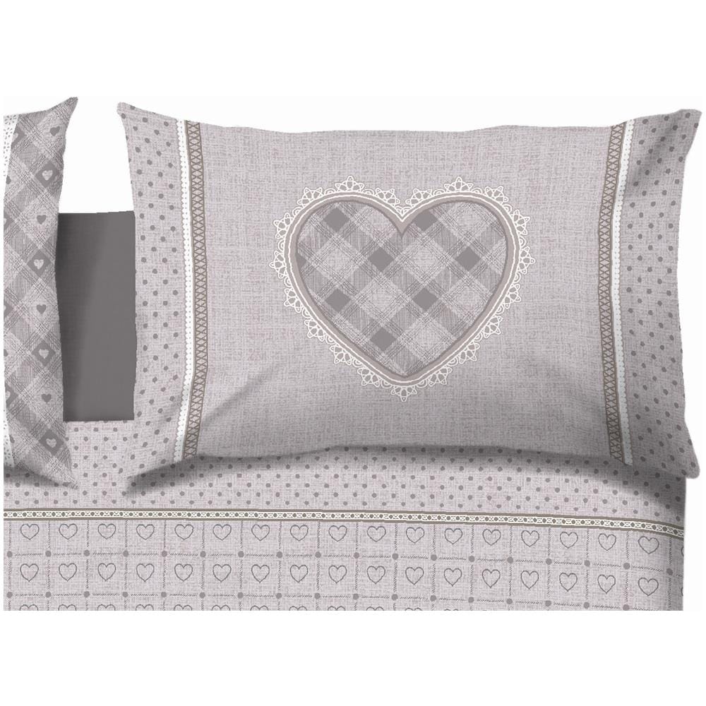 Copripiumino Sacco Piumone Pensieri Delicati Cotone Disegno Chalet Matrimoniale Beige - Foto 5