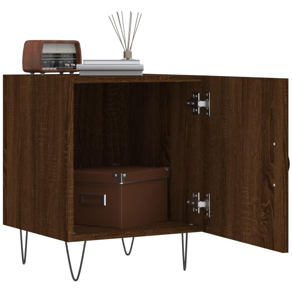 Comodini 2 Pz Rovere Marrone 40x40x50 Cm In Legno Multistrato - Foto 3