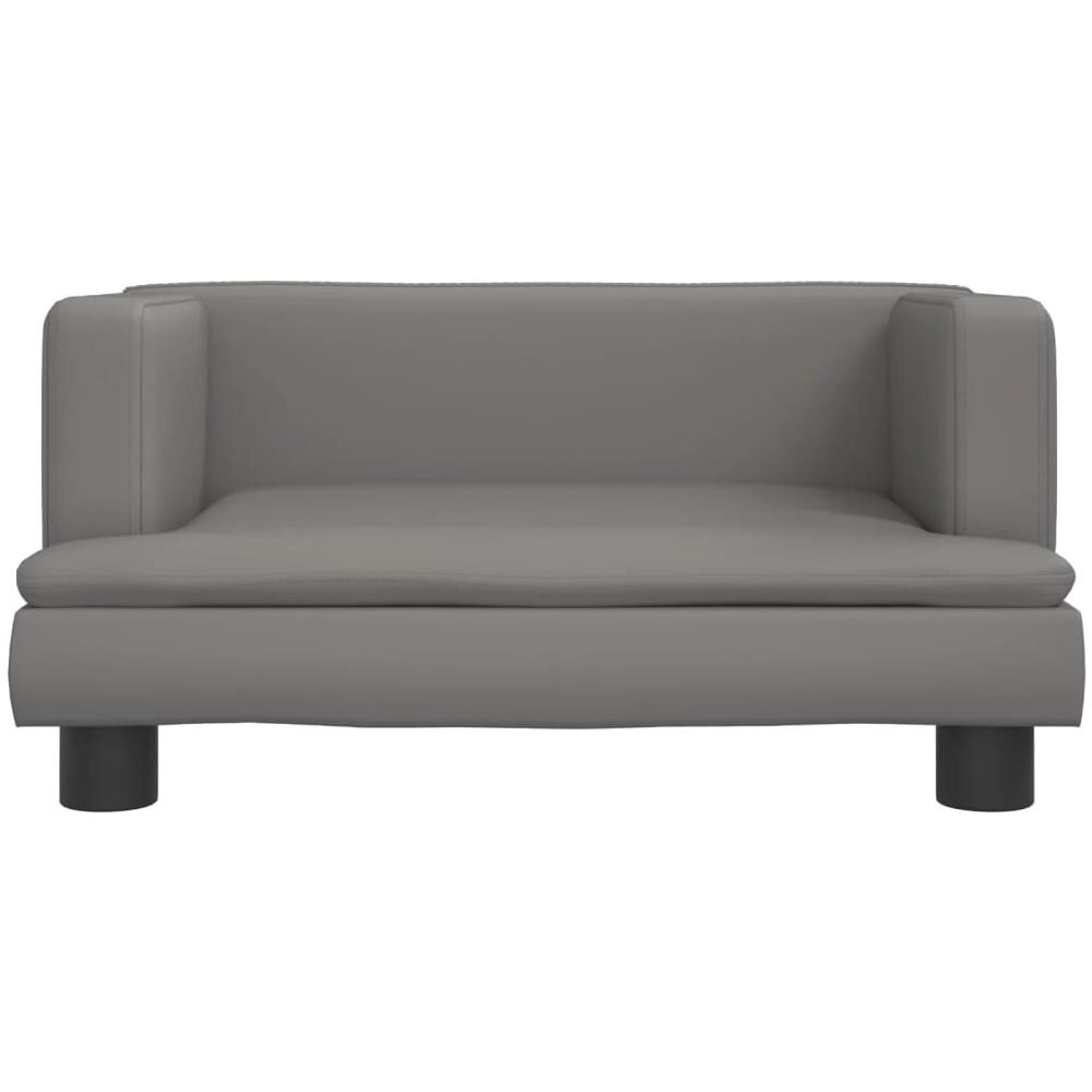 Divano Per Bambini Grigio 60x40x30 Cm In Similpelle - Foto 2