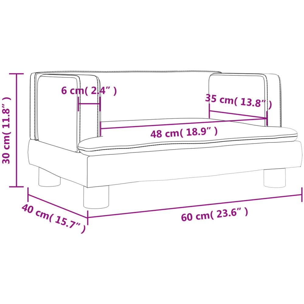 Divano Per Bambini Grigio 60x40x30 Cm In Similpelle - Foto 6