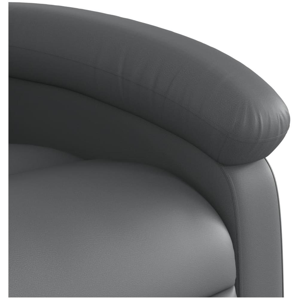 Poltrona Massaggiante Reclinabile Grigia In Similpelle - Foto 8