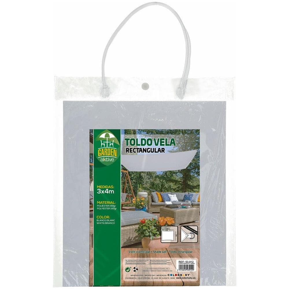 Tenda Aktive Triangolare 300 X 0,5 X 400 Cm Poliestere Bianco (4 Unità) - Foto 4