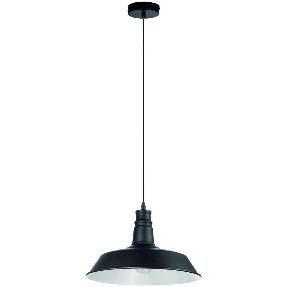 Lampada Soffitto Antiq Nero Con Paralume - Foto 1