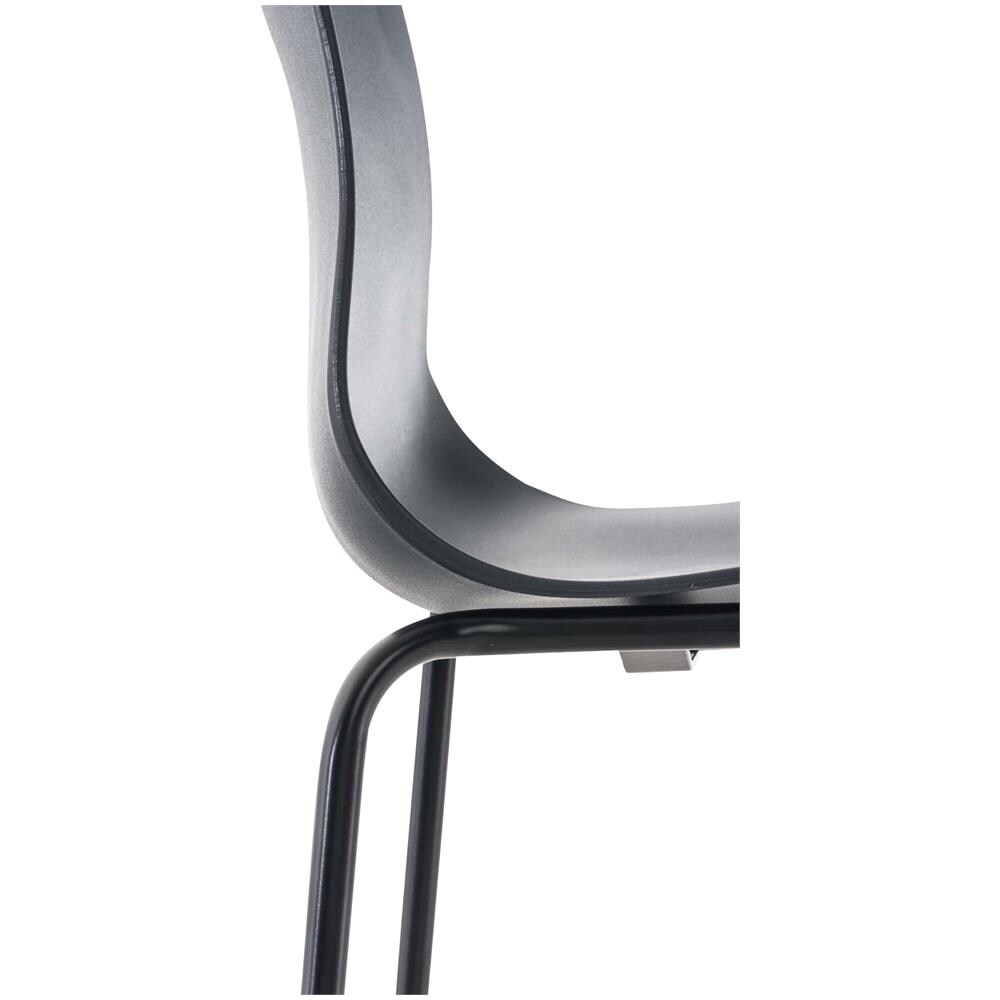 Sgabello Bar Hoover in Polipropilene I Sgabello Alto Design 4 Gambe in Metallo | Sedia Sgabello Impilabile con Schienale I Sgabello Bancone H 76 CM Grigio Base Nero - Foto 5