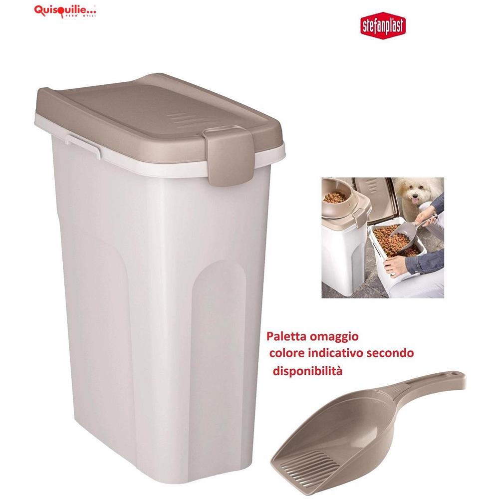 Pet Food Container Contenitore Per Cibo + Paletta Omaggio Qualità Extra 100 % Made In Italy - 25 Tortora - Foto 1