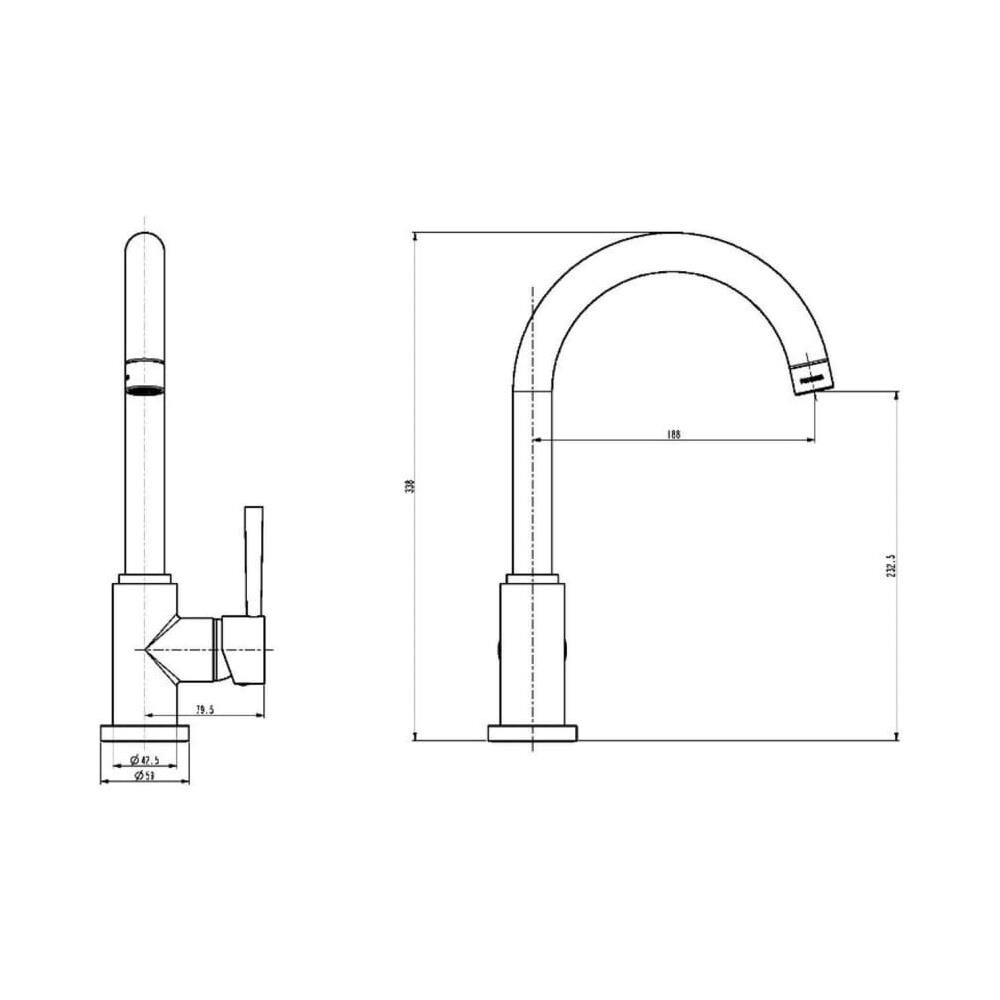 Miscelatore Lavandino CORNWALL Grafite Opaco - Foto 5