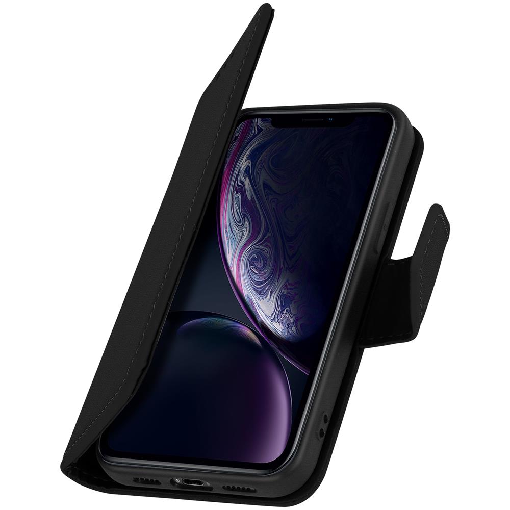 Custodia Iphone Xr Porta Carte In Pelle Funzione Stand Premium Nero - Foto 2