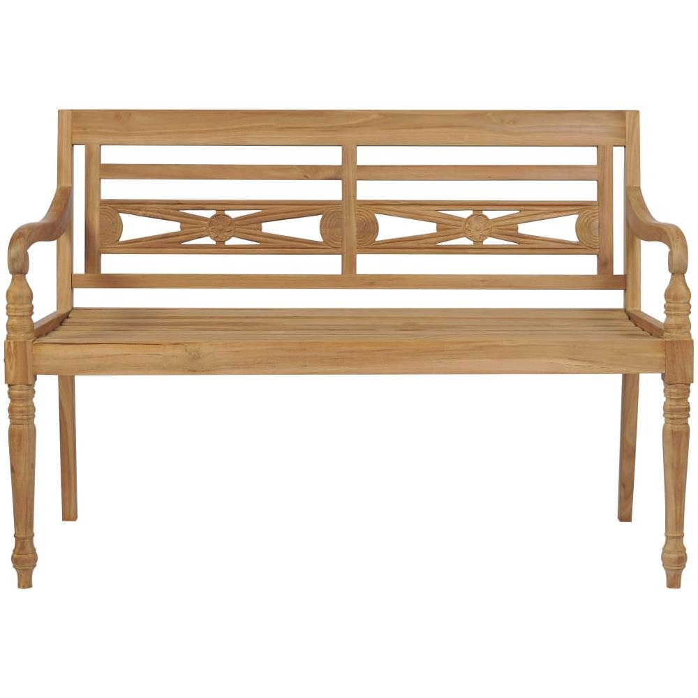 Panca Batavia Con Cuscino Grigio 120 Cm In Massello Di Teak - Foto 3