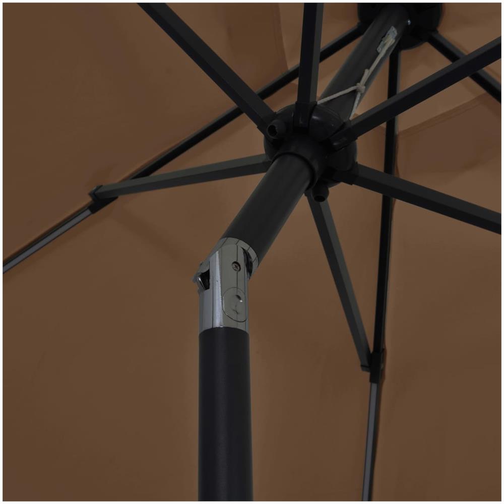 Ombrellone con Luci a LED e Palo Alluminio 300 cm Grigio Talpa - Foto 2