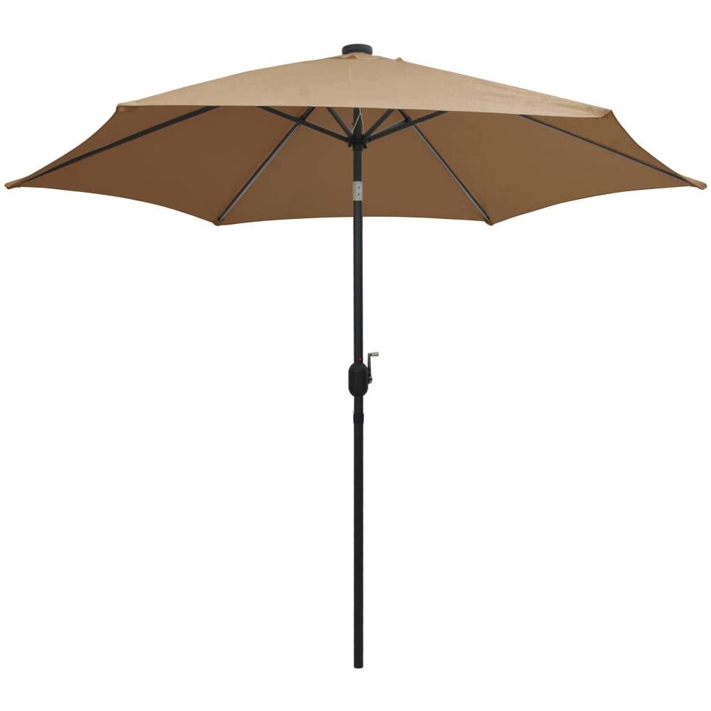 Ombrellone con Luci a LED e Palo Alluminio 300 cm Grigio Talpa - Foto 3