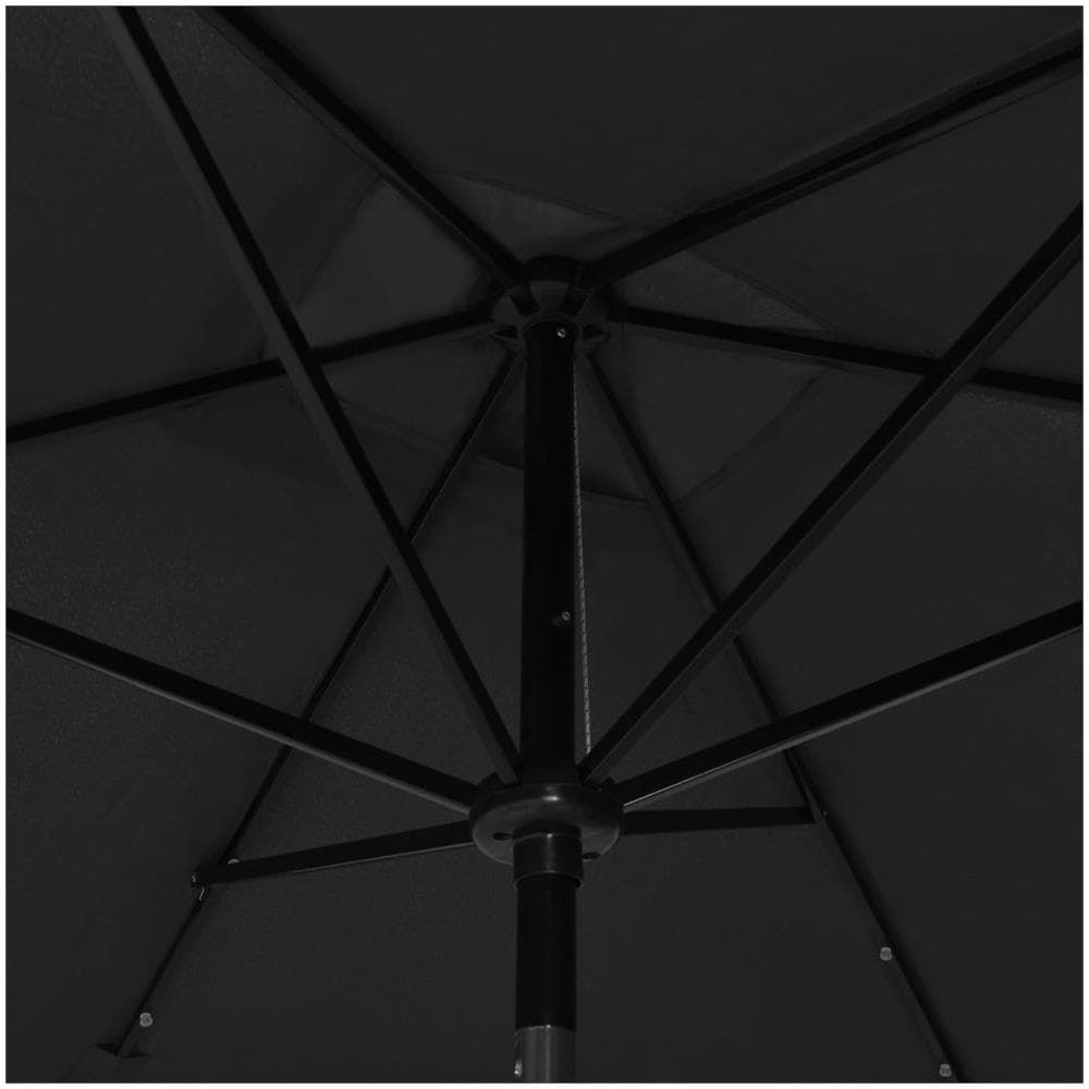 Ombrellone da Esterni con LED e Palo in Acciaio Nero 2x3 m - Foto 2