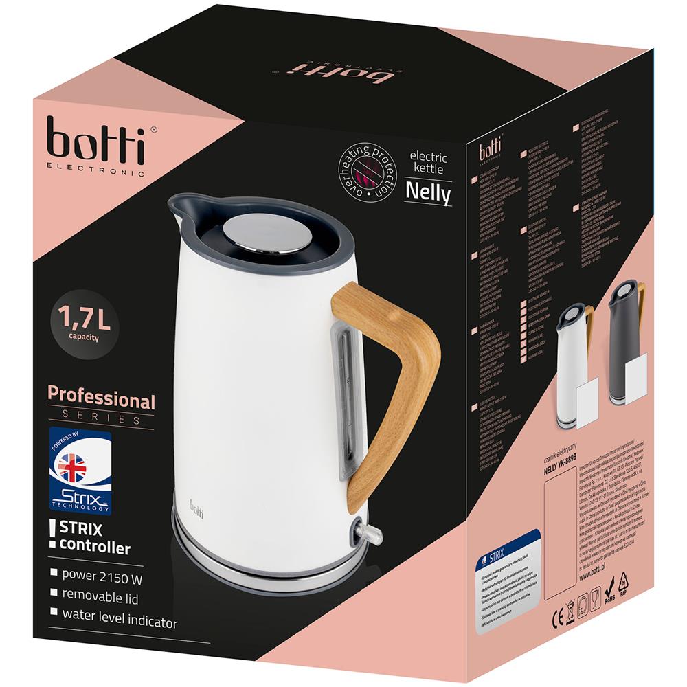 Botti Nelly Bollitore Elettrico 1,7 L Ultra Rapido Senza Fili Design Moderno Nordic 2150w Crema - Foto 6