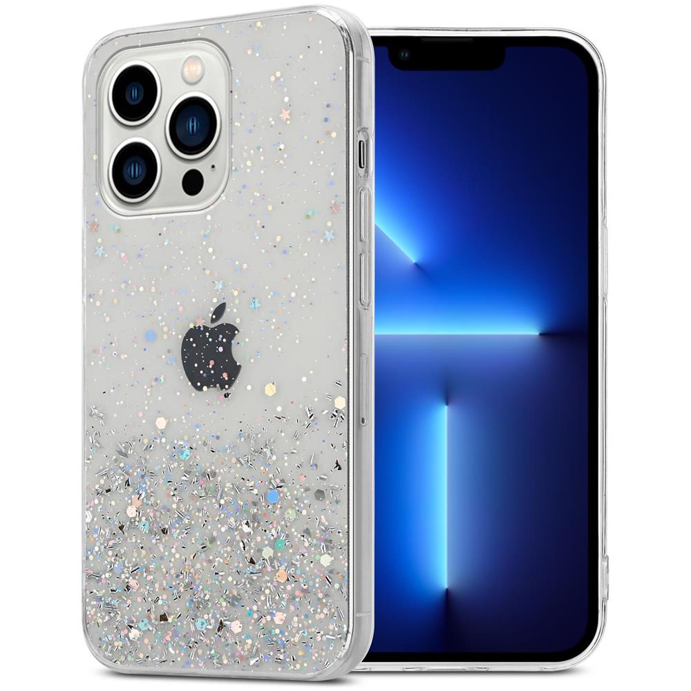 Custodia Compatibile Con Apple Iphone 13 Pro Max In Trasparente Con Glitter - Coperchio Protettivo In Silicone Tpu Flessibile Con Glitter Scintillanti - Foto 1