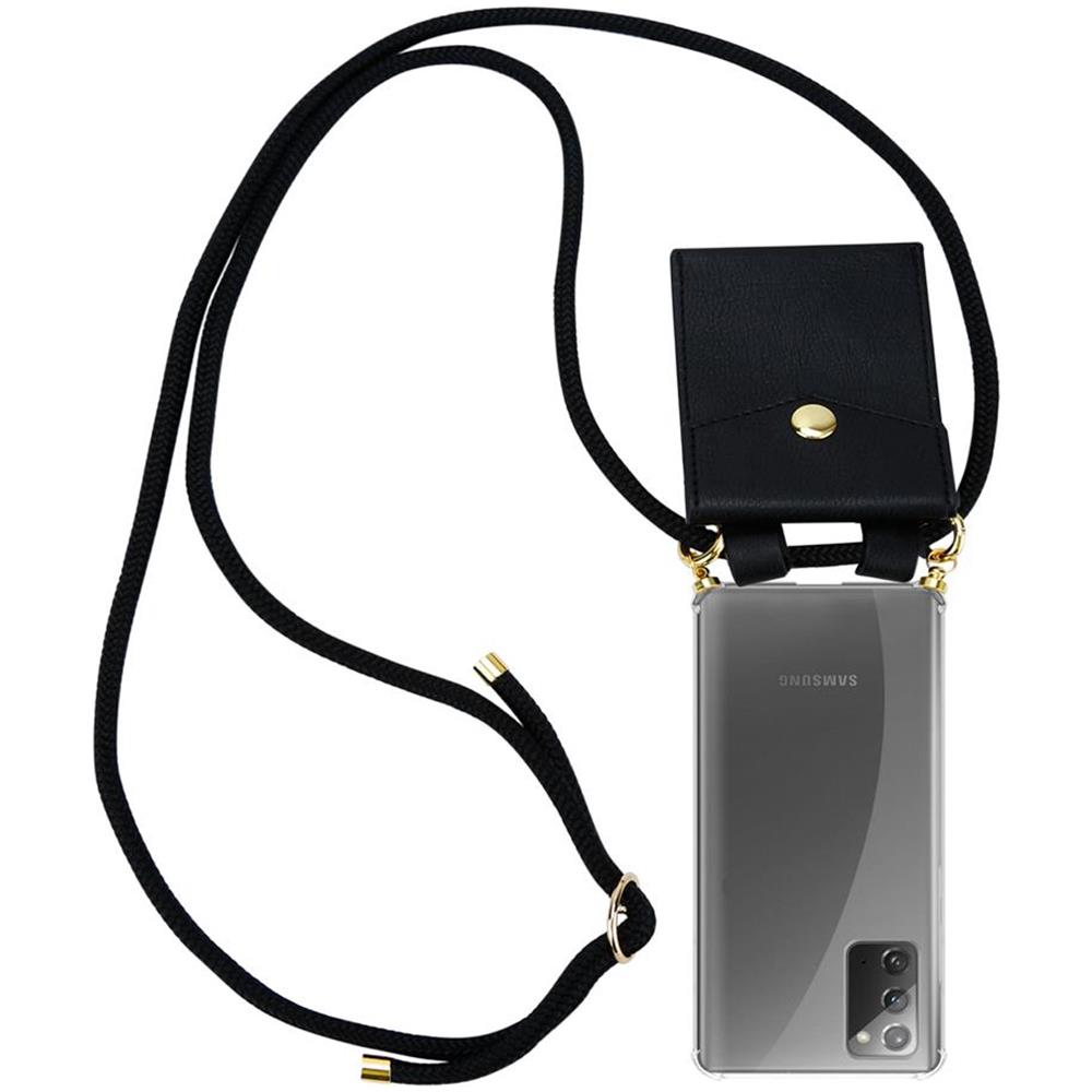 Catena Di Telefoni Cellulari Compatibile Con Samsung Galaxy Note 20 In Nero - Coperchio Protettivo In Silicone Con Anelli D'oro, Cinturino In Corda E Custodia Staccabile - Foto 1