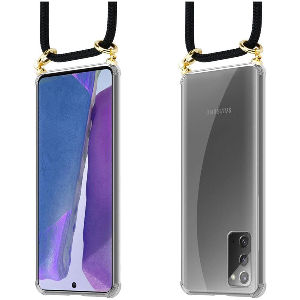 Catena Di Telefoni Cellulari Compatibile Con Samsung Galaxy Note 20 In Nero - Coperchio Protettivo In Silicone Con Anelli D'oro, Cinturino In Corda E Custodia Staccabile - Foto 8
