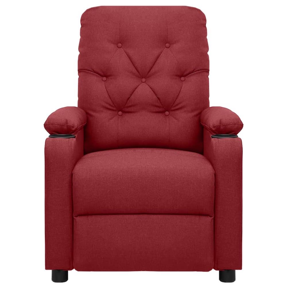 Poltrona Alzapersona Massaggio Reclinabile Rosso Vino Tessuto - Foto 3